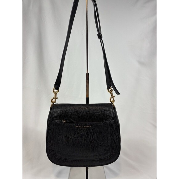 Marc Jacobs Empire City Crossbody Flap Shoulder Bag Black Leather - Picture 2 of 15